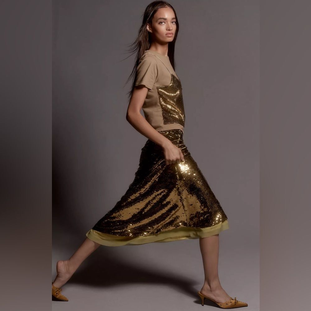 Le Superbe for Anthropologie tiny dancer midi skirt
